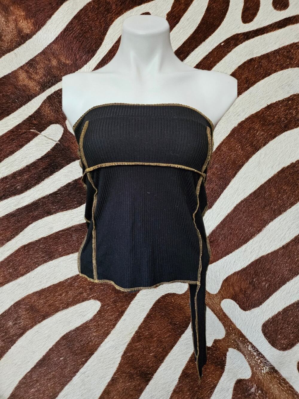 Vintage 90s Y2k Tube Top 2000s Sz S